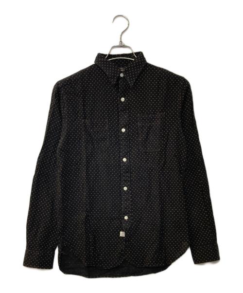 RRL（ダブルアールエル）RRL (ダブルアールエル) コットンリネン ドットシャツ ブラック×オレンジ サイズ:xsの古着・服飾アイテム