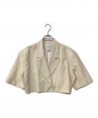 CLANEクラネ）の古着「CROPPED TAILRED JACKET クロップドテーラードジャケット」｜ベージュ