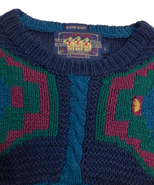 CHAPS RALPH LAUREN（チャップス ラルフローレン）CHAPS RALPH LAUREN (チャップス ラルフローレン) 80`Sハンドニット ネイビー サイズ:Lの古着・服飾アイテム