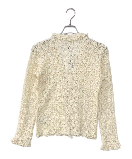 CODE A（コードエー）CODE A (コードエー) fluffy lace blouse フラッフィーレースブラウス ホワイト サイズ:Fの古着・服飾アイテム