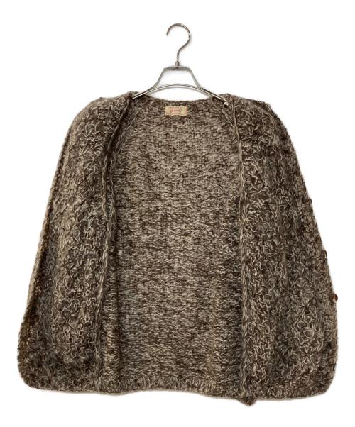 GHIBERTI（ギベルティ）GHIBERTI (ギベルティ) 50-60`sモヘアブレンドカーディガン　mohair cardigan ブラウン サイズ:Lの古着・服飾アイテム