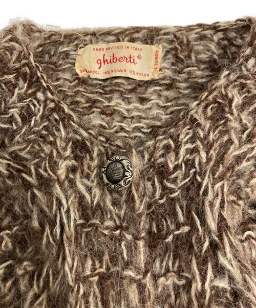 GHIBERTI（ギベルティ）GHIBERTI (ギベルティ) 50-60`sモヘアブレンドカーディガン　mohair cardigan ブラウン サイズ:Lの古着・服飾アイテム