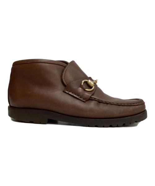 GUCCI（グッチ）GUCCI (グッチ) ホースビットチャッカローファー ブラウン サイズ:35の古着・服飾アイテム
