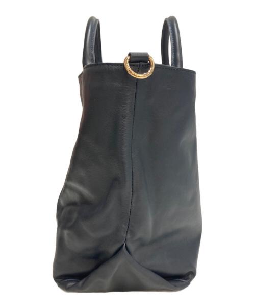 CELERI（セルリ）CELERI (セルリ) TOTE BAG レザー＆キャンバス リバーシブルトートバッグ ネイビー×ホワイトの古着・服飾アイテム