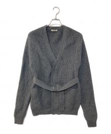 AURALEE（オーラリー）の古着「MILLED FRENCH MERINO RIB KNIT CARDIGAN カーディガン」｜グレー