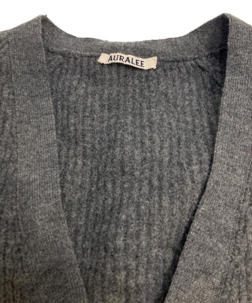 AURALEE（オーラリー）AURALEE (オーラリー) MILLED FRENCH MERINO RIB KNIT CARDIGAN カーディガン グレー サイズ:1の古着・服飾アイテム