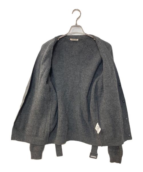 AURALEE（オーラリー）AURALEE (オーラリー) MILLED FRENCH MERINO RIB KNIT CARDIGAN カーディガン グレー サイズ:1の古着・服飾アイテム