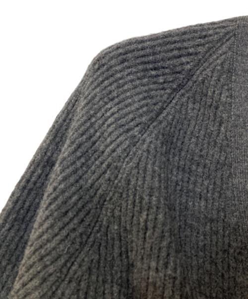 AURALEE（オーラリー）AURALEE (オーラリー) MILLED FRENCH MERINO RIB KNIT CARDIGAN カーディガン グレー サイズ:1の古着・服飾アイテム
