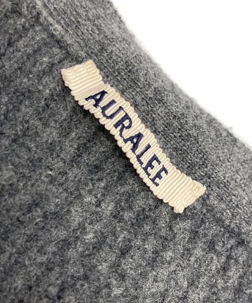 AURALEE（オーラリー）AURALEE (オーラリー) MILLED FRENCH MERINO RIB KNIT CARDIGAN カーディガン グレー サイズ:1の古着・服飾アイテム