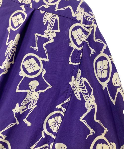 EVISU（エヴィス）EVISU (エヴィス) 骸骨柄アロハシャツ パープル サイズ:40の古着・服飾アイテム