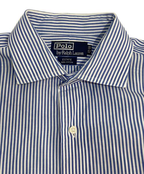 POLO RALPH LAUREN（ポロ・ラルフローレン）POLO RALPH LAUREN (ポロ・ラルフローレン) ESTATE ストライプ ドレスシャツ ブルー サイズ:42-84の古着・服飾アイテム