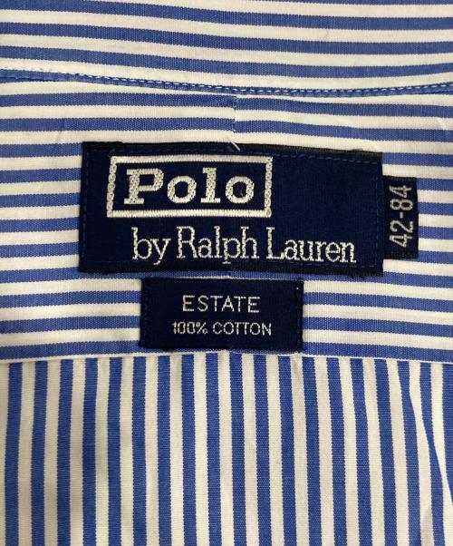 POLO RALPH LAUREN（ポロ・ラルフローレン）POLO RALPH LAUREN (ポロ・ラルフローレン) ESTATE ストライプ ドレスシャツ ブルー サイズ:42-84の古着・服飾アイテム
