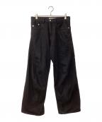 NVRFRGTネヴァーフォーゲット）の古着「3D TWISTED WIDE LEG JEANS 3D ツイステッド ワイド レッグ ジーンズ デニム パンツ」｜ブラック
