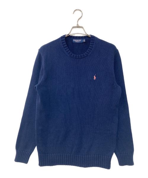 RALPH LAUREN（ラルフローレン）RALPH LAUREN (ラルフローレン) ロゴクルーネックニット ネイビー サイズ:Mの古着・服飾アイテム