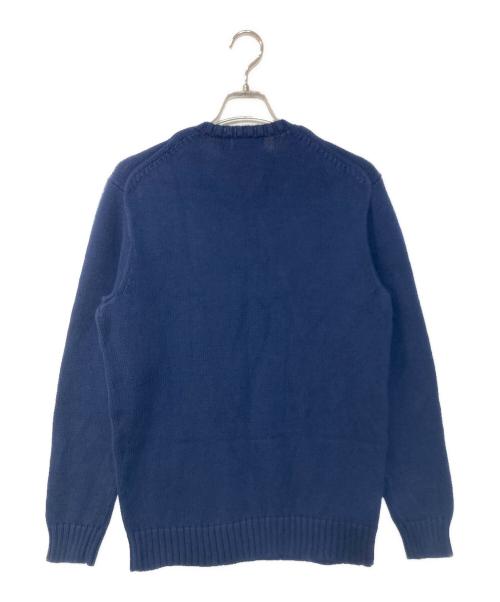 RALPH LAUREN（ラルフローレン）RALPH LAUREN (ラルフローレン) ロゴクルーネックニット ネイビー サイズ:Mの古着・服飾アイテム