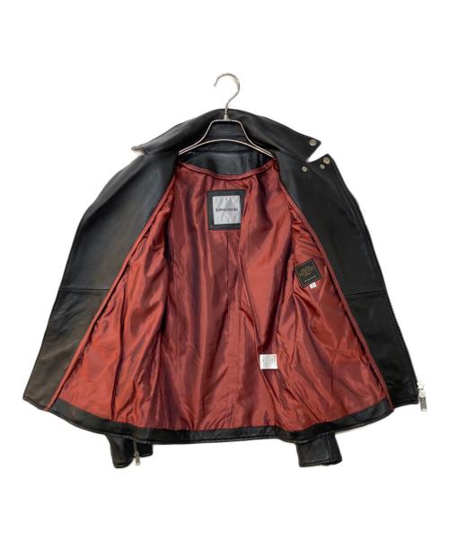 BUFFALO BOBS（バッファローボブズ）BUFFALO BOBS (バッファローボブズ) THUNDERBOLT-HVY SHEEP ダブルレザージャケット ブラック サイズ:2の古着・服飾アイテム