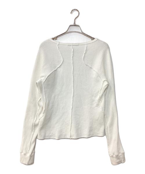 NVRFRGT（ネヴァーフォーゲット）NVRFRGT (ネヴァーフォーゲット) Waffle Thermal Long Sleeve T-shirt ワッフル サーマル ロングスリーブ ホワイト サイズ:3の古着・服飾アイテム