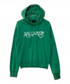 DSQUARED2ディースクエアード）の古着「ロゴプリントパーカー」｜グリーン