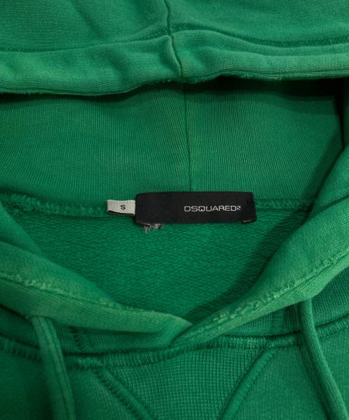 DSQUARED2（ディースクエアード）DSQUARED2 (ディースクエアード) ロゴプリントパーカー グリーン サイズ:Mの古着・服飾アイテム