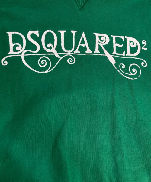 DSQUARED2（ディースクエアード）DSQUARED2 (ディースクエアード) ロゴプリントパーカー グリーン サイズ:Mの古着・服飾アイテム