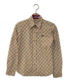 BURBERRY BLUE LABEL（バーバリー ブルー レーベル）の古着「ホースロゴチェックシャツ」｜ベージュ