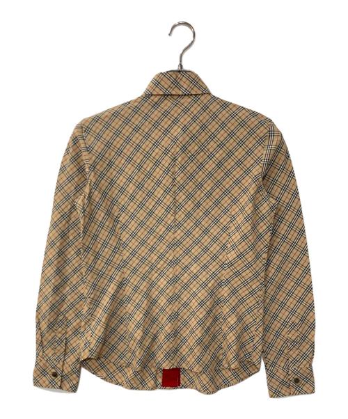 BURBERRY BLUE LABEL（バーバリー ブルー レーベル）BURBERRY BLUE LABEL (バーバリー ブルー レーベル) ホースロゴチェックシャツ ベージュ サイズ:38の古着・服飾アイテム
