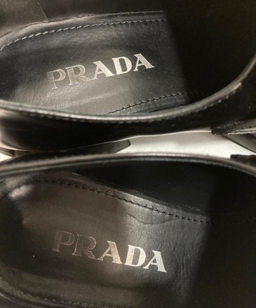 PRADA（プラダ）PRADA (プラダ) チョコレートブラッシュドレザーロ-ファー ブラック サイズ:37 1/2の古着・服飾アイテム