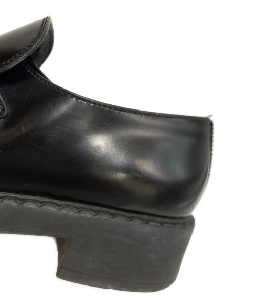 PRADA（プラダ）PRADA (プラダ) チョコレートブラッシュドレザーロ-ファー ブラック サイズ:37 1/2の古着・服飾アイテム