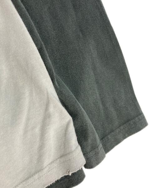 BEAMS（ビームス）BEAMS (ビームス) Layered Damage Long Sleeve レイヤード ダメージ Tシャツ T-Shirt グレー サイズ:Lの古着・服飾アイテム
