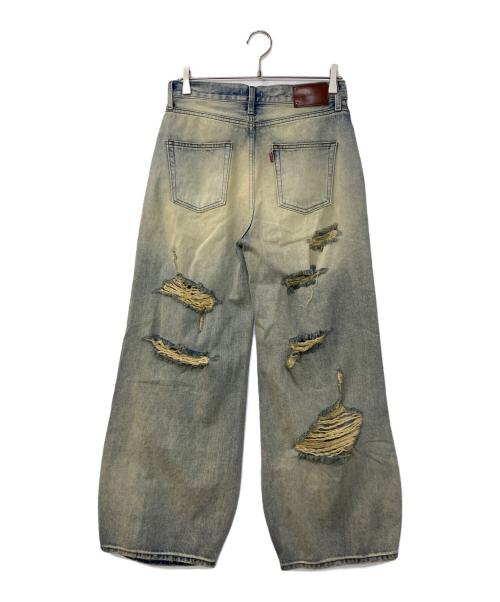 LAGUA GEM（ラグアジェム）LAGUA GEM (ラグアジェム) MANY CRASH LOOSEY デニムパンツ インディゴ サイズ:25の古着・服飾アイテム