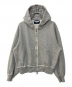 MAISON SPECIALメゾンスペシャル）の古着「Gathered Hood Prime-over Zip Parka ギャザーフーディープライムオーバージップパーカー」｜グレー