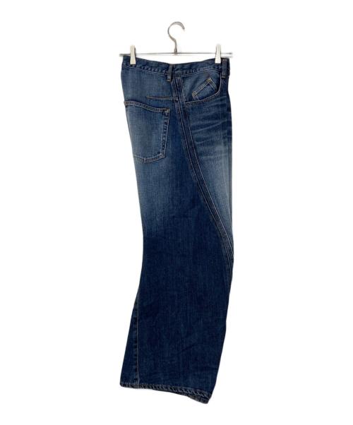 NVRFRGT（ネヴァーフォーゲット）NVRFRGT (ネヴァーフォーゲット) 別注 3D TWISTED WIDE LEG FADED JEANS デニムパンツ インディゴ サイズ:2の古着・服飾アイテム