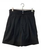 IRENISAイレニサ）の古着「TWO TUCKS WIDE SHORTS ツータックワイドショーツ」｜ブラック