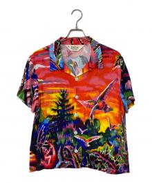 BRAIN DEAD（ブレインデッド）の古着「Forgotten Forest Short Sleeve Button Up Shirt　」｜レッド