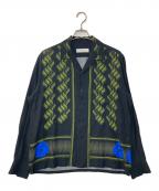TOGA VIRILISトーガ ビリリース）の古着「Cupra cotton twill print shirt　キュプラコットンツイルプリントシャツ　TV32-FJ309」｜ブラック