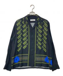 TOGA VIRILIS（トーガ ビリリース）の古着「Cupra cotton twill print shirt　キュプラコットンツイルプリントシャツ　TV32-FJ309」｜ブラック
