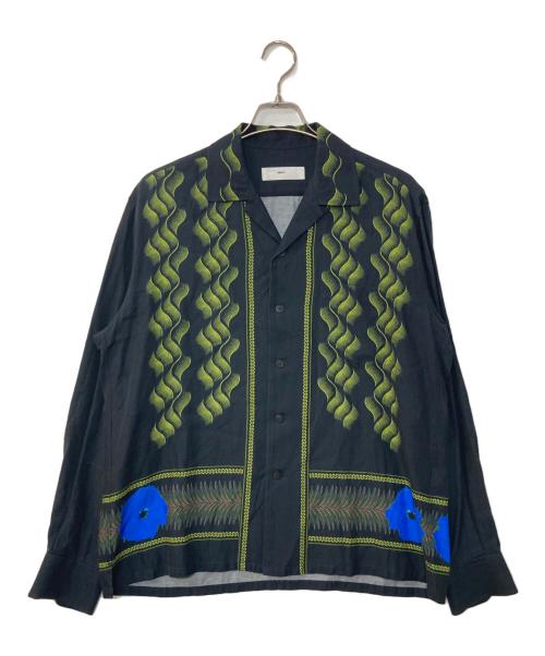 TOGA VIRILIS（トーガ ビリリース）TOGA VIRILIS (トーガ ビリリース) Cupra cotton twill print shirt　キュプラコットンツイルプリントシャツ　TV32-FJ309 ブラック サイズ:46の古着・服飾アイテム