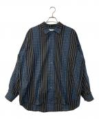 ADAM PATEKアダムパテック）の古着「jacquard check-stripe shirt」｜ブラック