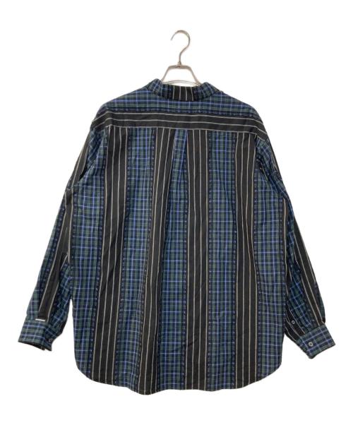 ADAM PATEK（アダムパテック）ADAM PATEK (アダムパテック) jacquard check-stripe shirt ブラック サイズ:2の古着・服飾アイテム