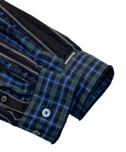 ADAM PATEK（アダムパテック）ADAM PATEK (アダムパテック) jacquard check-stripe shirt ブラック サイズ:2の古着・服飾アイテム