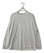 H BEAUTY&YOUTHエイチ ビューティー&ユース）の古着「ハイブリッドコットン チューブ クルーネックロングスリーブ Tシャツ」｜グレー