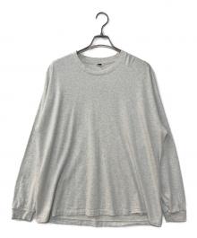 H BEAUTY&YOUTH（エイチ ビューティー&ユース）の古着「ハイブリッドコットン チューブ クルーネックロングスリーブ Tシャツ」｜グレー
