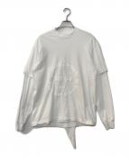 LES SIXレ シス）の古着「プリントレイヤードカットソー　FEMTIO-SEX-9-ICXC　PRINT LAYERED TEE　FEMTIO-SEX-9-ICXC」｜ホワイト