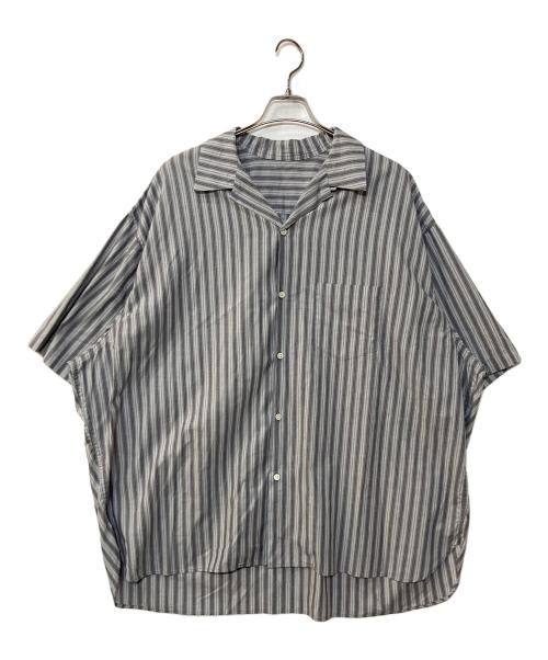 sillage（シアージ）Sillage (シアージ) ストライプオープンカラーシャツ　開襟シャツ　OVER SIZE STRIPE SHIRTS グレー サイズ:FREEの古着・服飾アイテム
