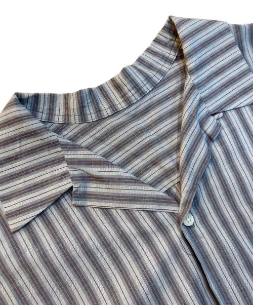 sillage（シアージ）Sillage (シアージ) ストライプオープンカラーシャツ　開襟シャツ　OVER SIZE STRIPE SHIRTS グレー サイズ:FREEの古着・服飾アイテム