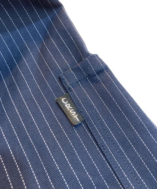 crest clothing（クレスト・クロージング）crest clothing (クレスト・クロージング) ピンストライプデリバリージャケット　PIN STRIPE DELIVERY JACKET　刺繍 ネイビー サイズ:Mの古着・服飾アイテム