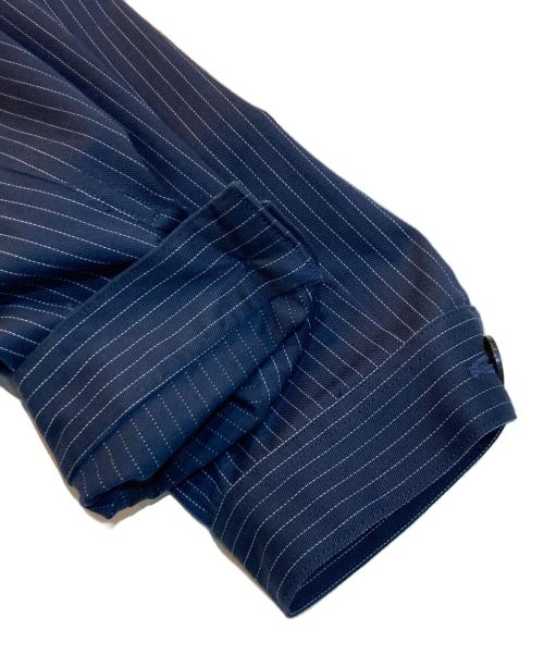 crest clothing（クレスト・クロージング）crest clothing (クレスト・クロージング) ピンストライプデリバリージャケット　PIN STRIPE DELIVERY JACKET　刺繍 ネイビー サイズ:Mの古着・服飾アイテム