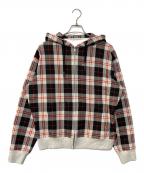 ICE &TECHNOアイスアンドテクノ）の古着「TARTAN ZIP HOOD　タータンチェックジップパーカー　ジップフーディ　IT26SS-SW02」｜ブラック