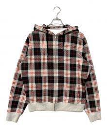 ICE &TECHNO（アイスアンドテクノ）の古着「TARTAN ZIP HOOD　タータンチェックジップパーカー　ジップフーディ　IT26SS-SW02」｜ブラック