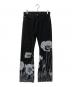 shoop（シュープ）の古着「別注DENIM フラワープリントデニムパンツ」｜ブラック